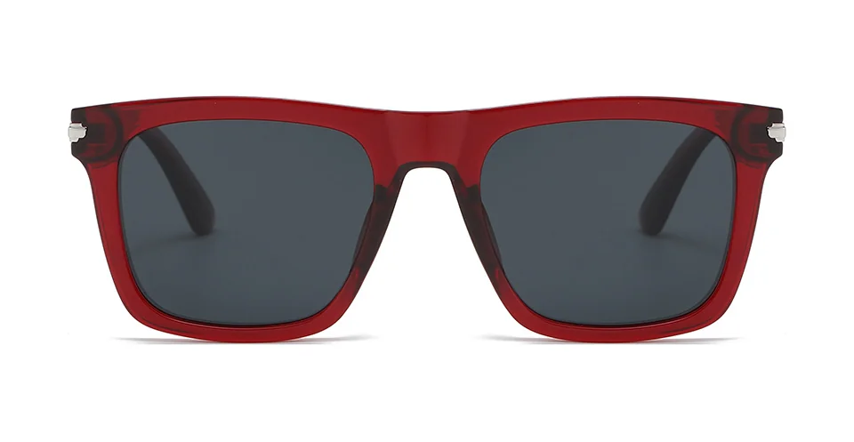 LILU COLORS SOL MOD TR7528 ROJO TRANSPARENTE LENTE GRIS POLARIZADA 52X20